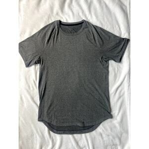 Lululemon Men M Heathered Black Gray Drysense Mesh SS Shirt
